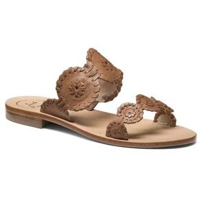 New with box Jack Rogers Lauren Leather Sandal in Cognac brown size 5.5